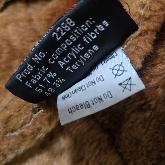 Vintage 60s 70s Penny Lane Coat Size M Boho Brown Faux Suede Faux Fur Mid Length - Picture 16 of 16